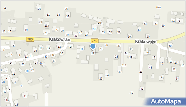 Liszki, Krakowska, 18, mapa Liszki