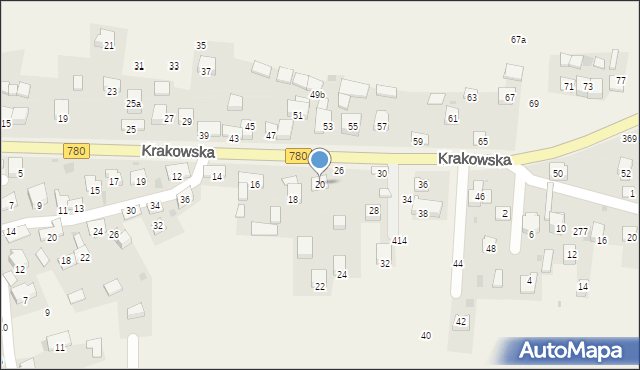 Liszki, Krakowska, 20, mapa Liszki