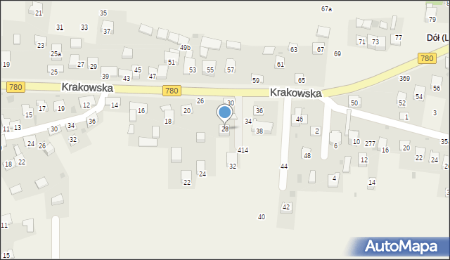 Liszki, Krakowska, 28, mapa Liszki