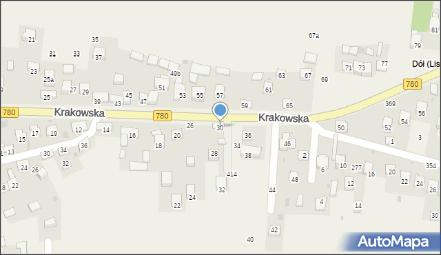 Liszki, Krakowska, 30, mapa Liszki