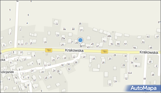 Liszki, Krakowska, 39, mapa Liszki