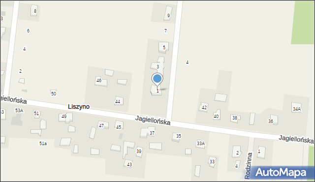Liszyno, Królowej Jadwigi, 1, mapa Liszyno