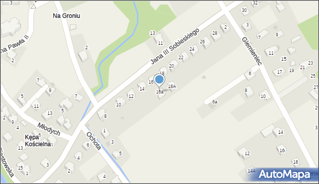 Łodygowice, Króla Jana III Sobieskiego, 16a, mapa Łodygowice