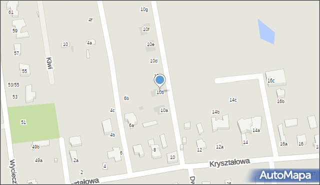 Łódź, Kryształowa, 10b, mapa Łodzi