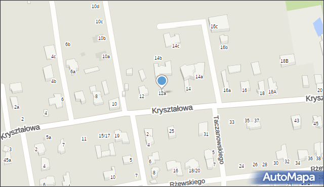 Łódź, Kryształowa, 12a, mapa Łodzi