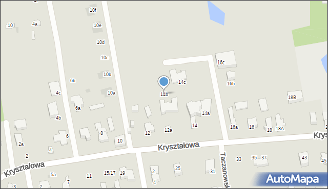 Łódź, Kryształowa, 14b, mapa Łodzi