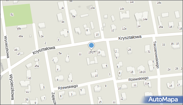 Łódź, Kryształowa, 15/17, mapa Łodzi