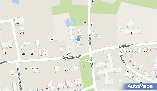 Łódź, Kryształowa, 22, mapa Łodzi