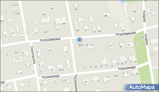 Łódź, Kryształowa, 33, mapa Łodzi