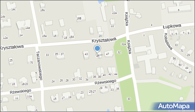 Łódź, Kryształowa, 45, mapa Łodzi