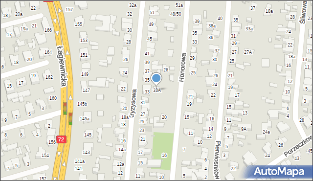 Łódź, Kryzysowa, 33A, mapa Łodzi