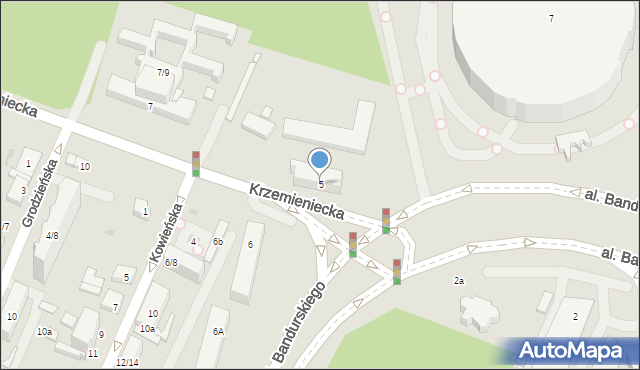 Łódź, Krzemieniecka, 5, mapa Łodzi