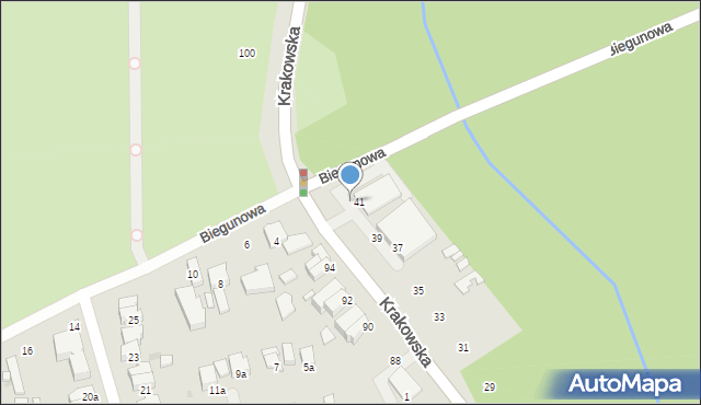 Łódź, Krakowska, 41, mapa Łodzi