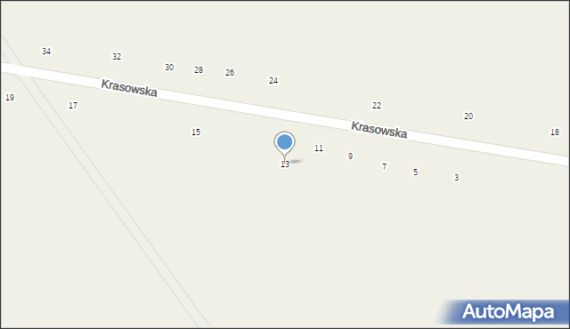 Łomazy, Krasowska, 13, mapa Łomazy