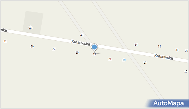 Łomazy, Krasowska, 23, mapa Łomazy