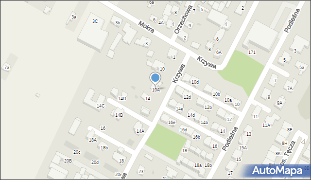 Łomianki, Krzywa, 10A, mapa Łomianki