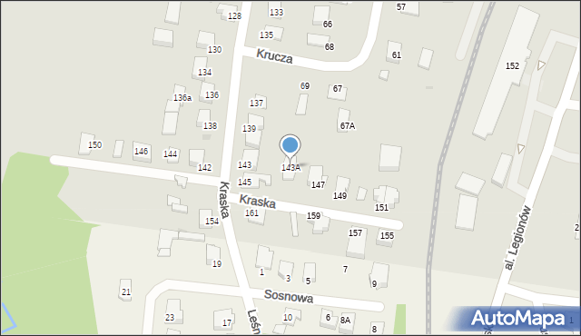 Łomża, Kraska, 143A, mapa Łomży