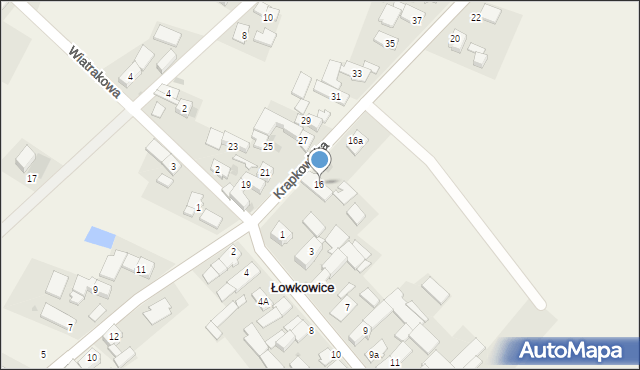 Łowkowice, Krapkowicka, 16, mapa Łowkowice