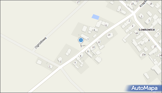 Łowkowice, Krapkowicka, 5, mapa Łowkowice