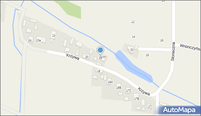 Łowoszów, Krzywa, 19, mapa Łowoszów