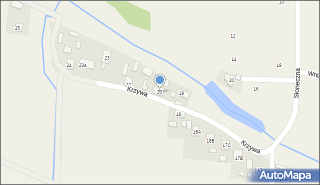 Łowoszów, Krzywa, 20, mapa Łowoszów