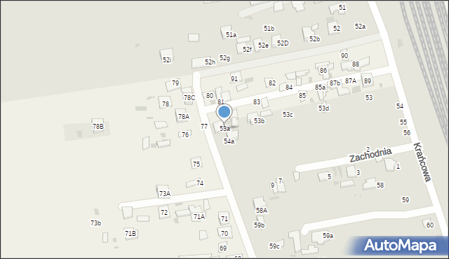 Lubartów, Krańcowa, 53a, mapa Lubartów