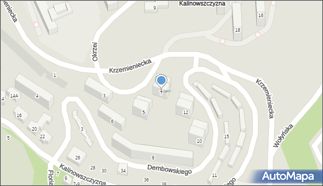 Lublin, Krzemieniecka, 7, mapa Lublina