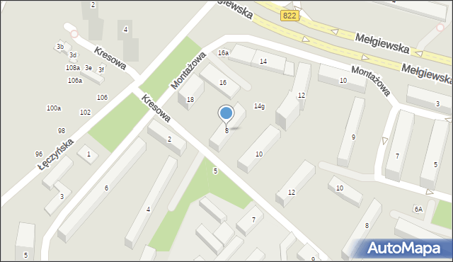 Lublin, Kresowa, 8, mapa Lublina