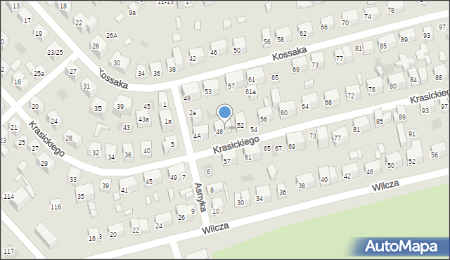 Lublin, Krasickiego Ignacego, bp., 50, mapa Lublina