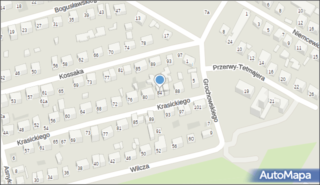 Lublin, Krasickiego Ignacego, bp., 84, mapa Lublina