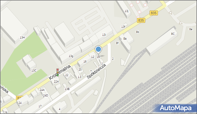 Lublin, Krochmalna, 10, mapa Lublina