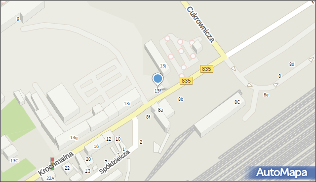 Lublin, Krochmalna, 13f, mapa Lublina