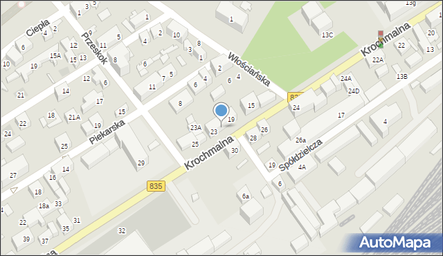 Lublin, Krochmalna, 21, mapa Lublina