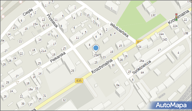 Lublin, Krochmalna, 23A, mapa Lublina