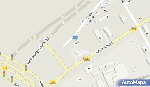 Lublin, Krochmalna, 49A, mapa Lublina