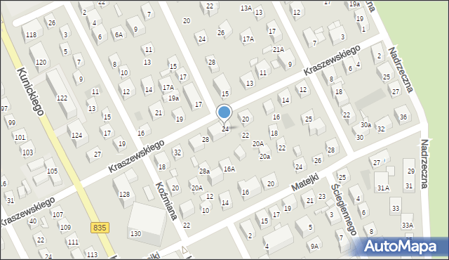 Lublin, Kraszewskiego Józefa Ignacego, 24, mapa Lublina