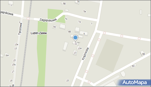 Lublin, Krężnicka, 11, mapa Lublina