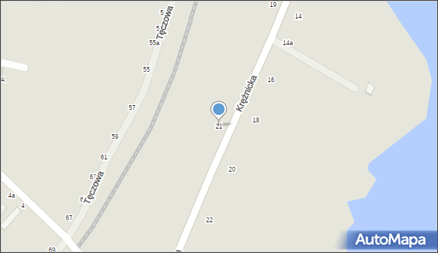 Lublin, Krężnicka, 21, mapa Lublina