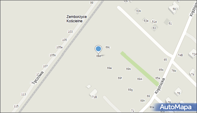 Lublin, Krężnicka, 69d, mapa Lublina