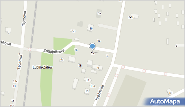 Lublin, Krężnicka, 7a, mapa Lublina