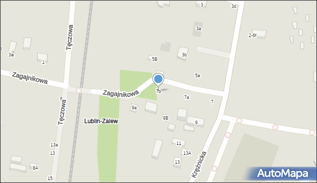 Lublin, Krężnicka, 7b, mapa Lublina