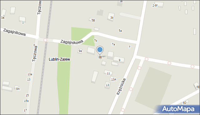 Lublin, Krężnicka, 9B, mapa Lublina