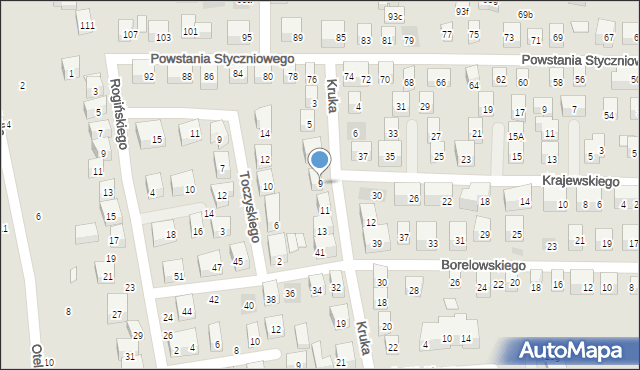 Lublin, Kruka Michała, gen., 9, mapa Lublina