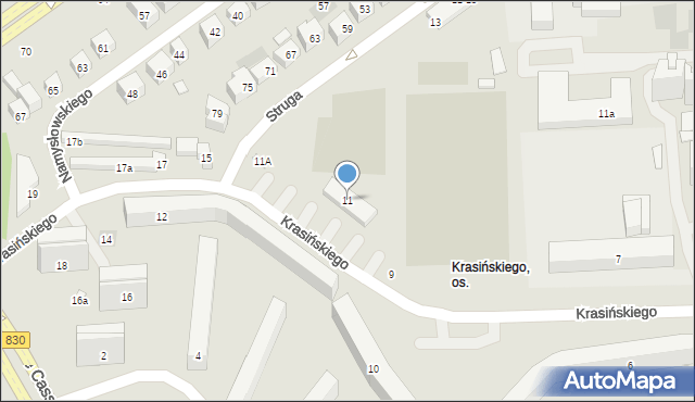 Lublin, Krasińskiego Zygmunta, 11, mapa Lublina