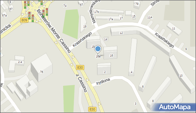 Lublin, Krasińskiego Zygmunta, 16a, mapa Lublina