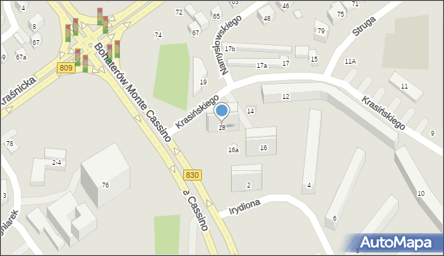 Lublin, Krasińskiego Zygmunta, 18, mapa Lublina