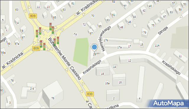 Lublin, Krasińskiego Zygmunta, 19, mapa Lublina