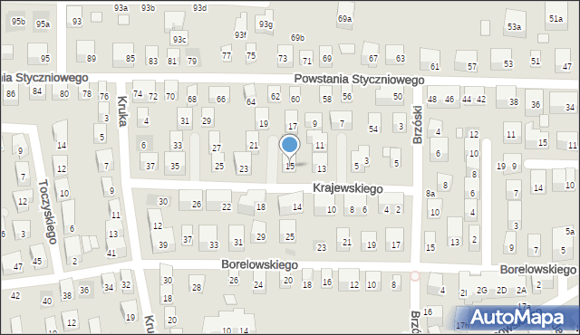 Lublin, Krajewskiego Rafała, 15, mapa Lublina