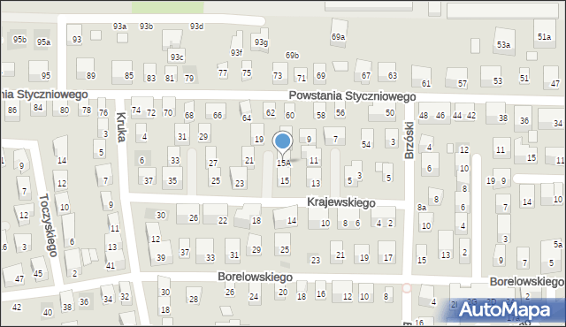 Lublin, Krajewskiego Rafała, 15A, mapa Lublina