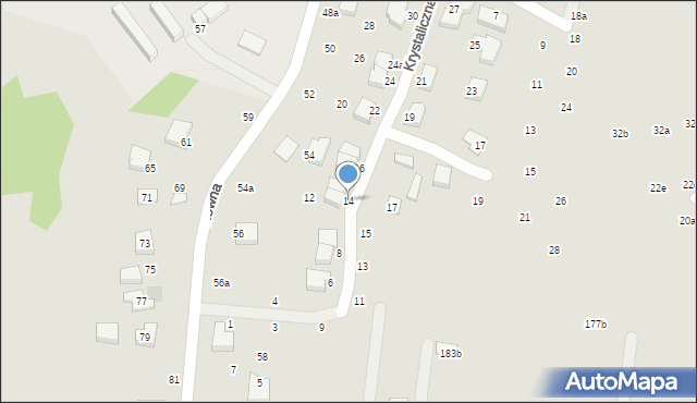 Lublin, Krystaliczna, 14, mapa Lublina